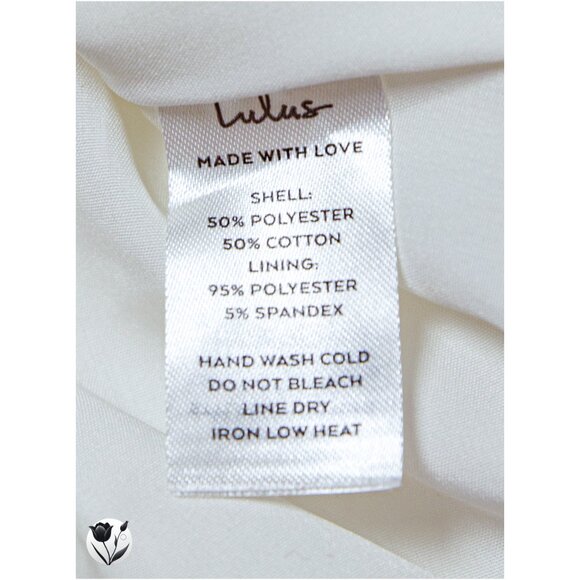 Lulus Dress Size S White Jacquard Organza Lace-Up Midi Floral Bridal - Picture 9 of 11